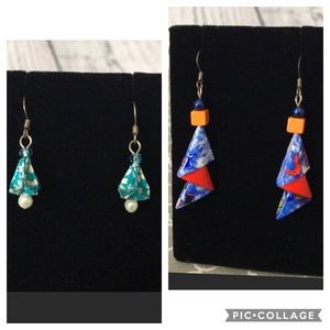 2 Pairs of Handmade Origami Earrings